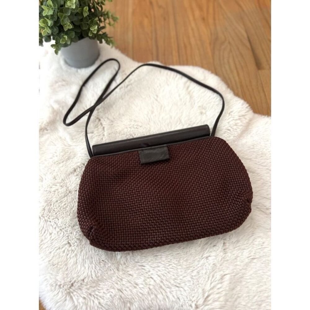Vintage 90s Americana By Sharif Woven Chocolate Brown Handbag Purse